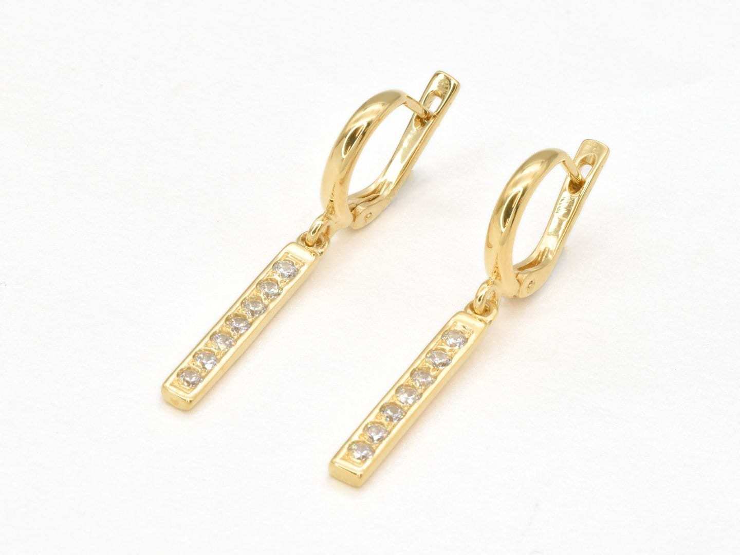 2430-1-E-cCZZ: Gold Vermeil 18k Created CZ Diamond