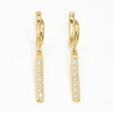 Pink Diamond Earrings - Drop Diamond Earrings - Rose Gold Dangling Earrings
