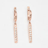 Pink Diamond Earrings - Drop Diamond Earrings - Rose Gold Dangling Earrings