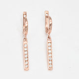 Dangling Diamond Earrings - Gold Diamond Drop Earrings, Sparkly Gold Bar Earrings