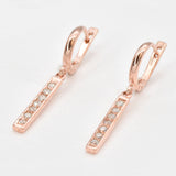 Pink Diamond Earrings - Drop Diamond Earrings - Rose Gold Dangling Earrings