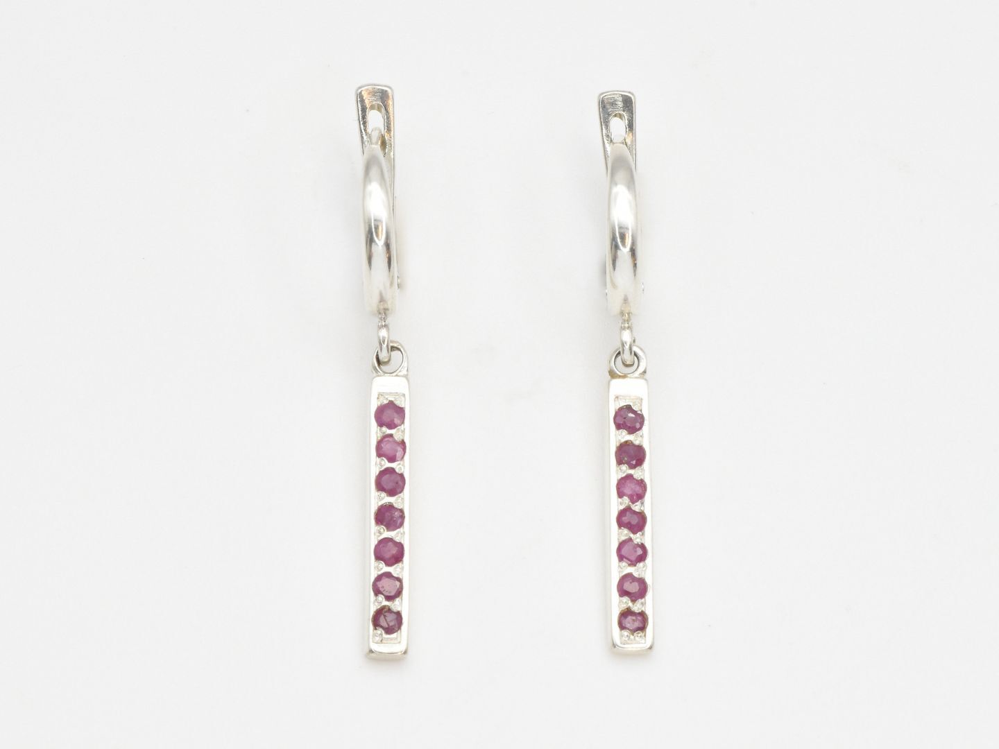 Vertical Ruby Earrings - Natural Ruby Earrings, Gold Ruby Earrings