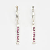 Vertical Ruby Earrings - Natural Ruby Earrings, Gold Ruby Earrings