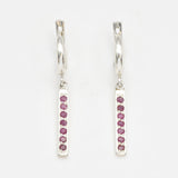 Vertical Ruby Earrings - Natural Ruby Earrings, Gold Ruby Earrings