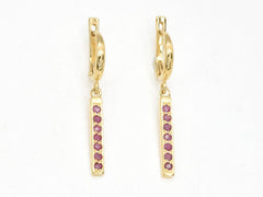 Natural Ruby Earrings made in 18k Gold Vermeil with Round Natural Red Ruby in Channel-Set setting, July Birthstone gift idea, symbolizes nobility, purity, and passion, ideal for everyday wear and perfect for birthday gifting and special occasions.