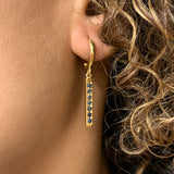 Gold Natural Sapphire Earrings - Blue Dangling Earrings - September Birthstone Earrings