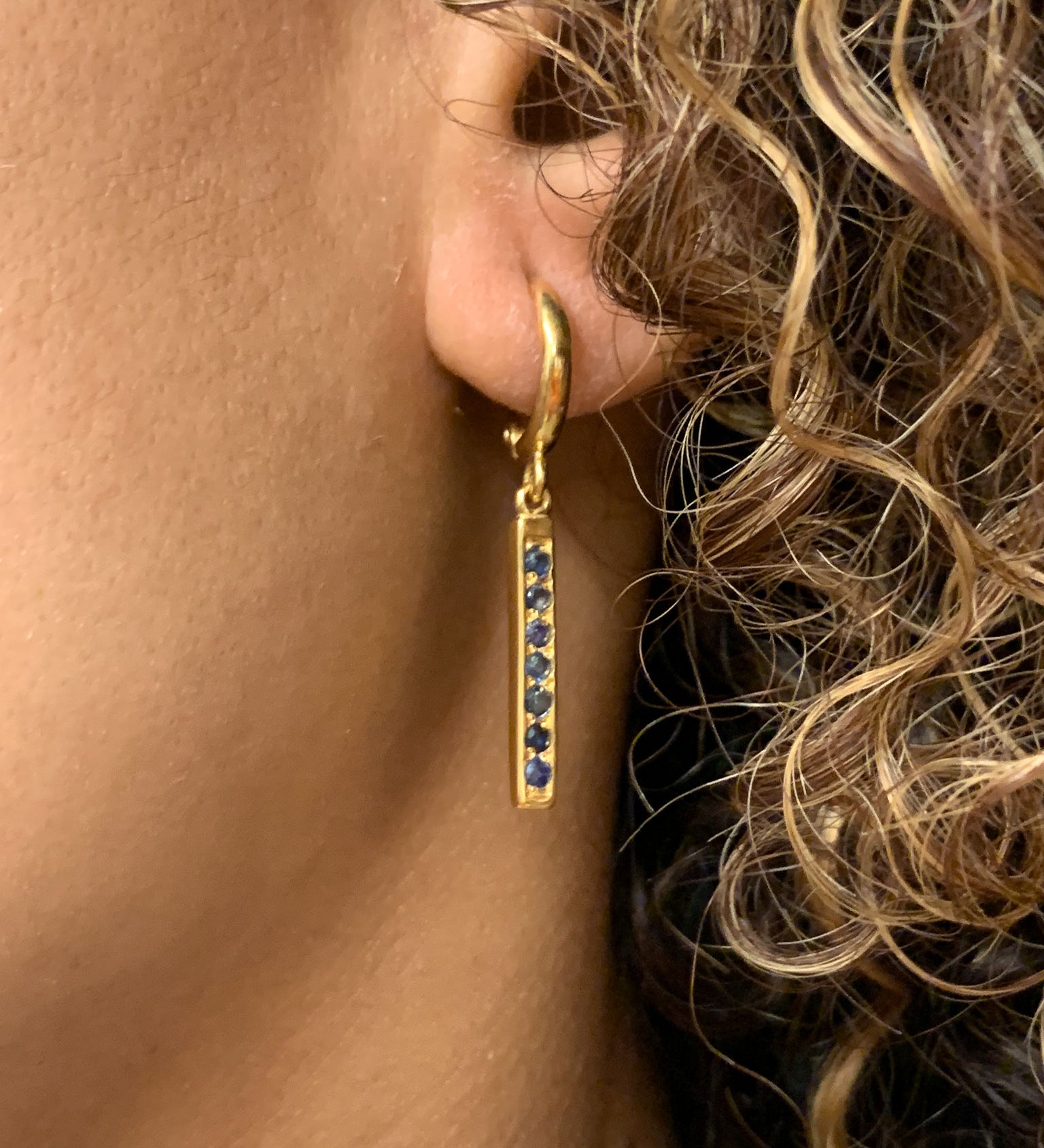 Elegant Blue Sapphire Earrings in 18k Gold Vermeil - Perfect for September birthdays and special occasions.