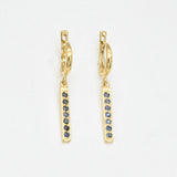 Gold Natural Sapphire Earrings - Blue Dangling Earrings - September Birthstone Earrings