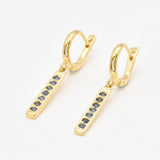 Gold Natural Sapphire Earrings - Blue Dangling Earrings - September Birthstone Earrings