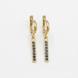 Gold Natural Sapphire Earrings - Blue Dangling Earrings - September Birthstone Earrings made in 18k Gold Vermeil. Ideal for everyday wear and perfect for birthday gifting and special occasions.
