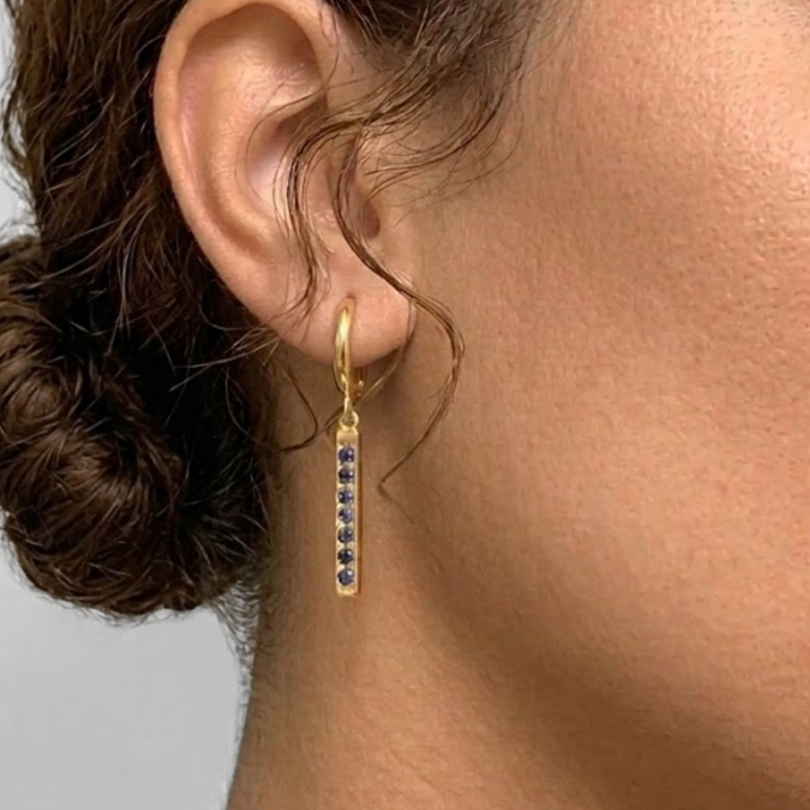 Elegant Blue Sapphire Earrings in 18k Gold Vermeil - Perfect for September birthdays and special occasions.