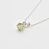 Natural Peridot Pendant - Dainty Green Necklace, August Birthstone Necklace