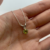 Natural Peridot Pendant - Dainty Green Necklace, August Birthstone Necklace