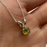 Natural Peridot Pendant - Dainty Green Necklace, August Birthstone Necklace