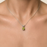 Natural Peridot Pendant - Dainty Green Necklace, August Birthstone Necklace