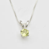 Natural Peridot Pendant - Dainty Green Necklace, August Birthstone Necklace