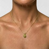 Necklace length guide from 16 inch, 18 inch and 20 inch Adina Stone necklaces, real neck view.
