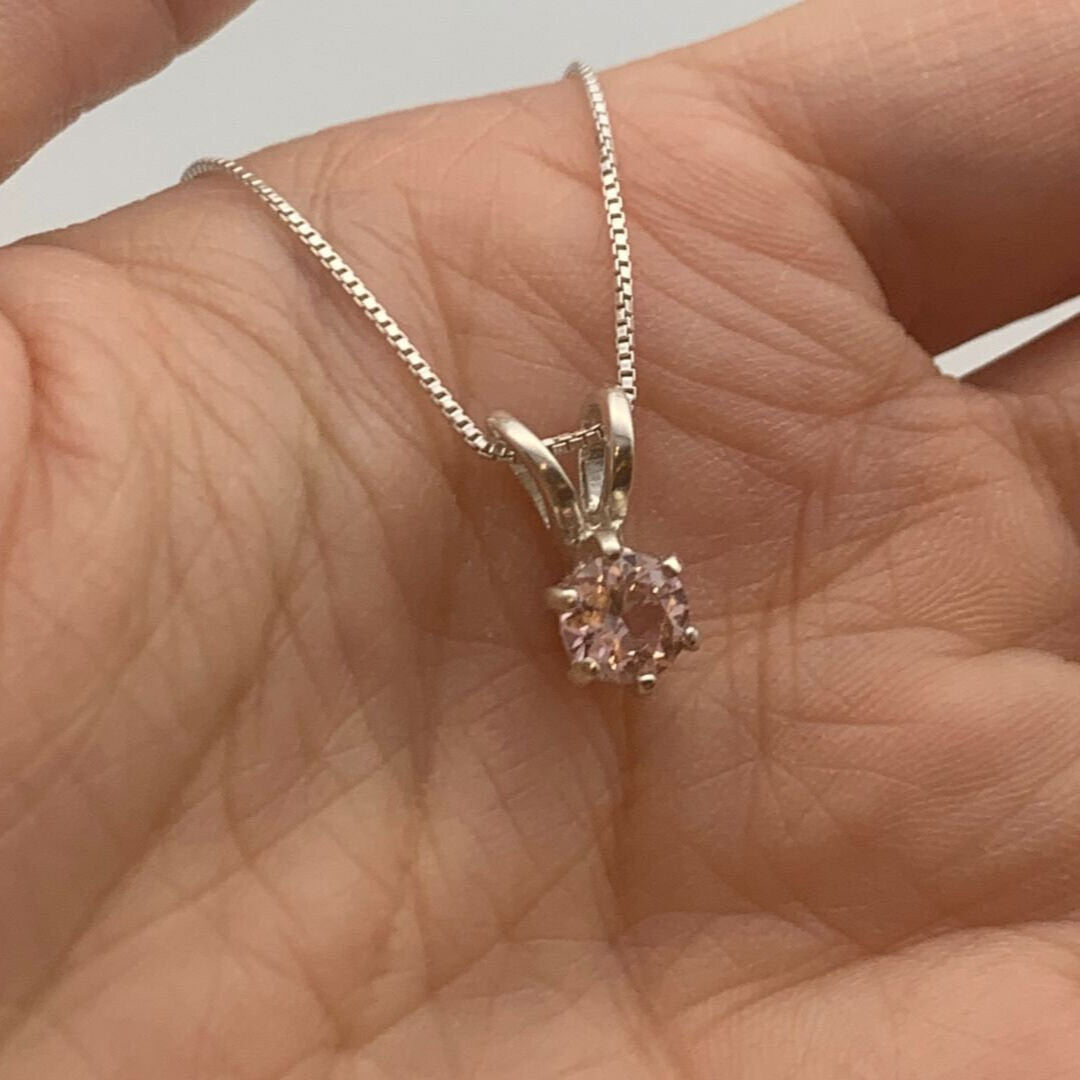 2910-P-cMOR: Sterling Silver 925 Created Morganite