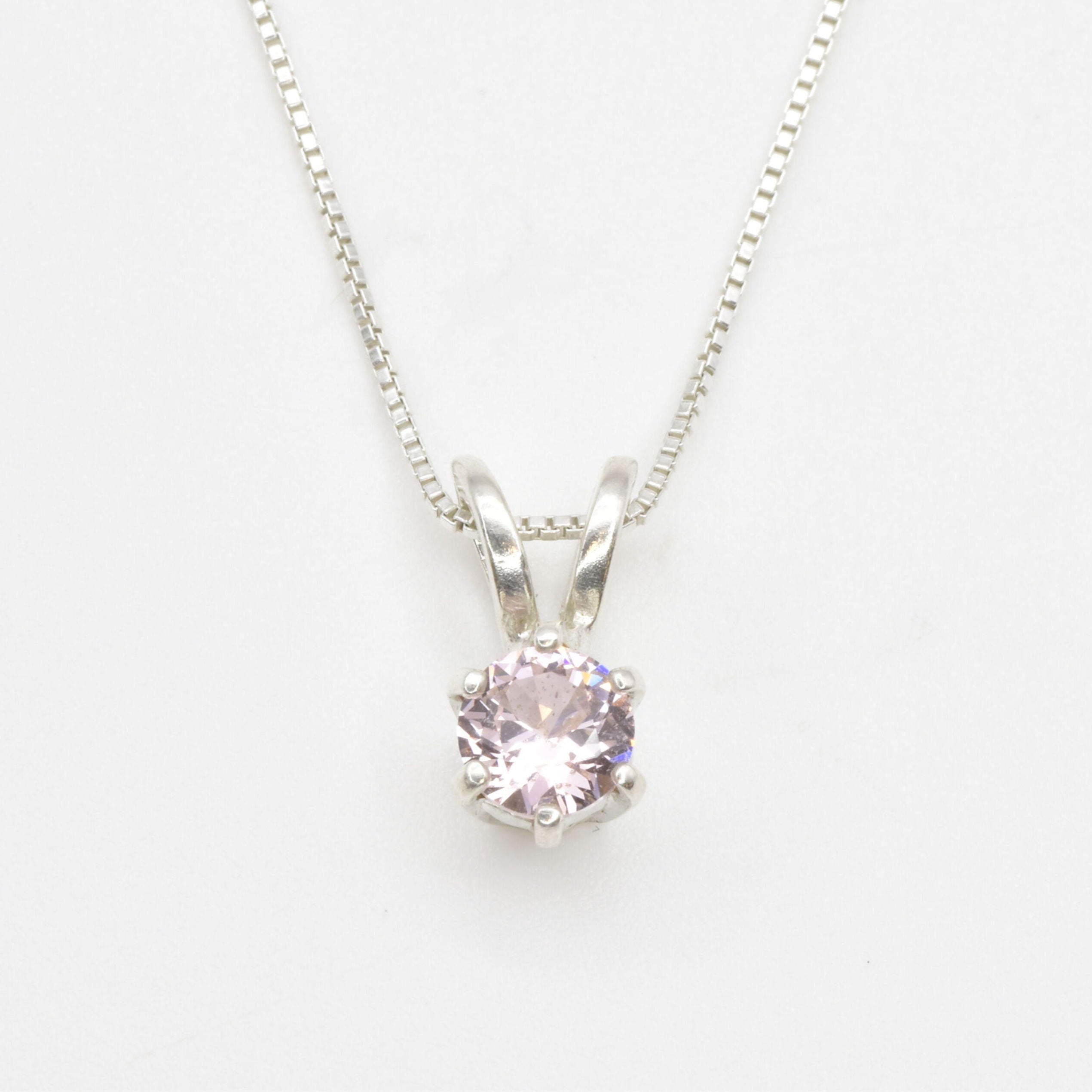 2910-P-cMOR: Sterling Silver 925 Created Morganite