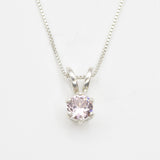Gold Morganite Pendant - Dainty Pink Necklace - Small Gemstone Necklace