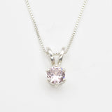 Gold Morganite Pendant - Dainty Pink Necklace - Small Gemstone Necklace