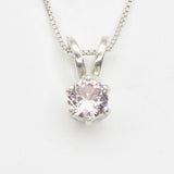 Morganite Pendant - Round Pink Necklace - Dainty Pink Necklace