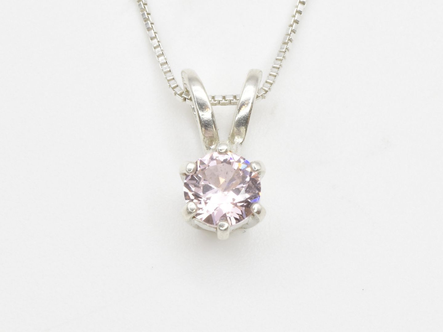 Gold Morganite Pendant - Dainty Pink Necklace - Small Gemstone Necklace