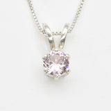 Gold Morganite Pendant - Dainty Pink Necklace - Small Gemstone Necklace