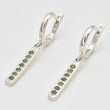 Dangling Emerald Earrings - Green Drop Earrings, May Birthstone Earrings