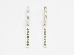 Dangling Emerald Earrings - Green Drop Earrings, May Birthstone Earrings