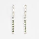 Emerald Vertical Earrings - Natural Emerald Earrings, Green Drop Earrings