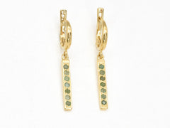 Natural Emerald Earrings made in 18k Gold Vermeil with Round Natural Green Emerald in Channel-Set setting, May Birthstone gift idea, symbolizes growth, harmony, and deep emotional healing, ideal for everyday wear and perfect for birthday gifting and special occasions.