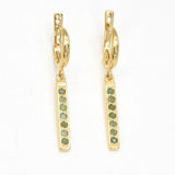 Natural Emerald Earrings made in 18k Gold Vermeil with Round Natural Green Emerald in Channel-Set setting, May Birthstone gift idea, symbolizes growth, harmony, and deep emotional healing, ideal for everyday wear and perfect for birthday gifting and special occasions.