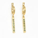 Natural Emerald Earrings made in 18k Gold Vermeil with Round Natural Green Emerald in Channel-Set setting, May Birthstone gift idea, symbolizes growth, harmony, and deep emotional healing, ideal for everyday wear and perfect for birthday gifting and special occasions.