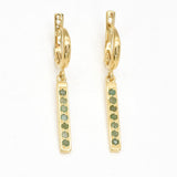 Natural Emerald Earrings made in 18k Gold Vermeil with Round Natural Green Emerald in Channel-Set setting, May Birthstone gift idea, symbolizes growth, harmony, and deep emotional healing, ideal for everyday wear and perfect for birthday gifting and special occasions.