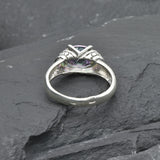 Mystic Topaz Ring - Purple Boho Band, Silver Tribal Ring