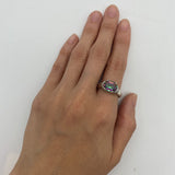 Mystic Topaz Ring - Purple Boho Band, Silver Tribal Ring