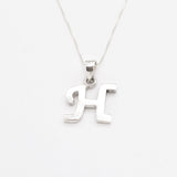 Letter H Pendant - Silver Name Pendant - Personalized Necklace