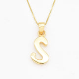 Rose Gold Letter S Pendant - Alphabet Letter Necklace - Rose Gold Letter Necklace