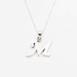 Letter M Pendant -  Alphabet letter Necklace - Rose Gold Letter Necklace