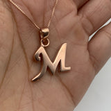 Letter M Pendant -  Alphabet letter Necklace - Rose Gold Letter Necklace