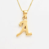 Gold Letter Pendant - Initial Letter Charm - Personalized Letter Necklace