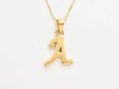 Gold Letter Pendant - Initial Letter Charm - Personalized Letter Necklace