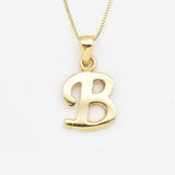 Letter B Gold Pendant - Alphabet Letter Necklace - Capital B Necklace