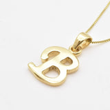 Letter B Gold Pendant - Alphabet Letter Necklace - Capital B Necklace