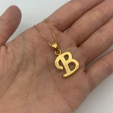 Letter B Gold Pendant - Alphabet Letter Necklace - Capital B Necklace