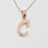Letter C Gold Pendant - Alphabet Letter Necklace, Capital C Pendant