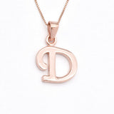 Letter D Gold Pendant - Alphabet Letter Gold Pendant, Initial D Necklace