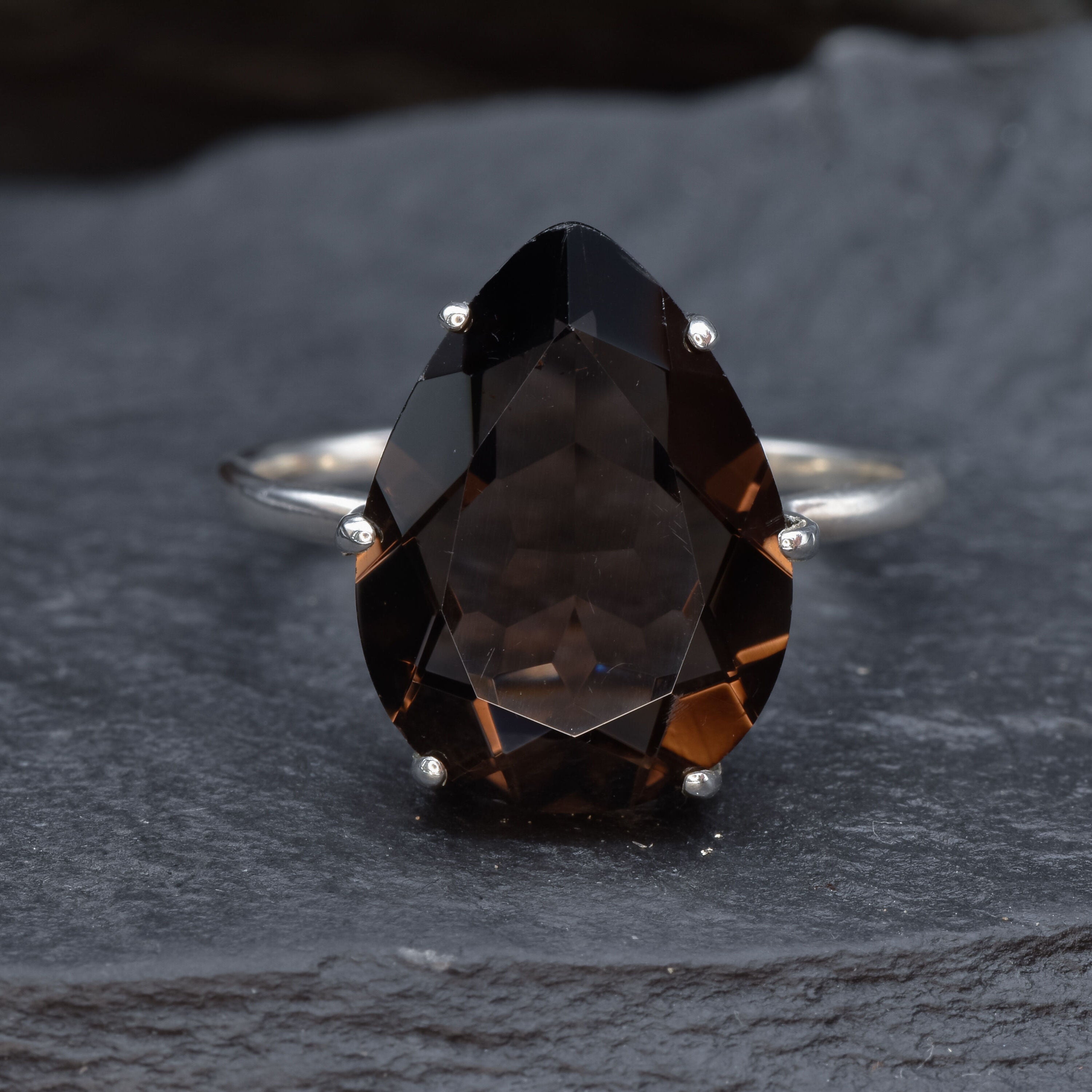 2319-R-nSTT: Sterling Silver 925 Smoky Topaz