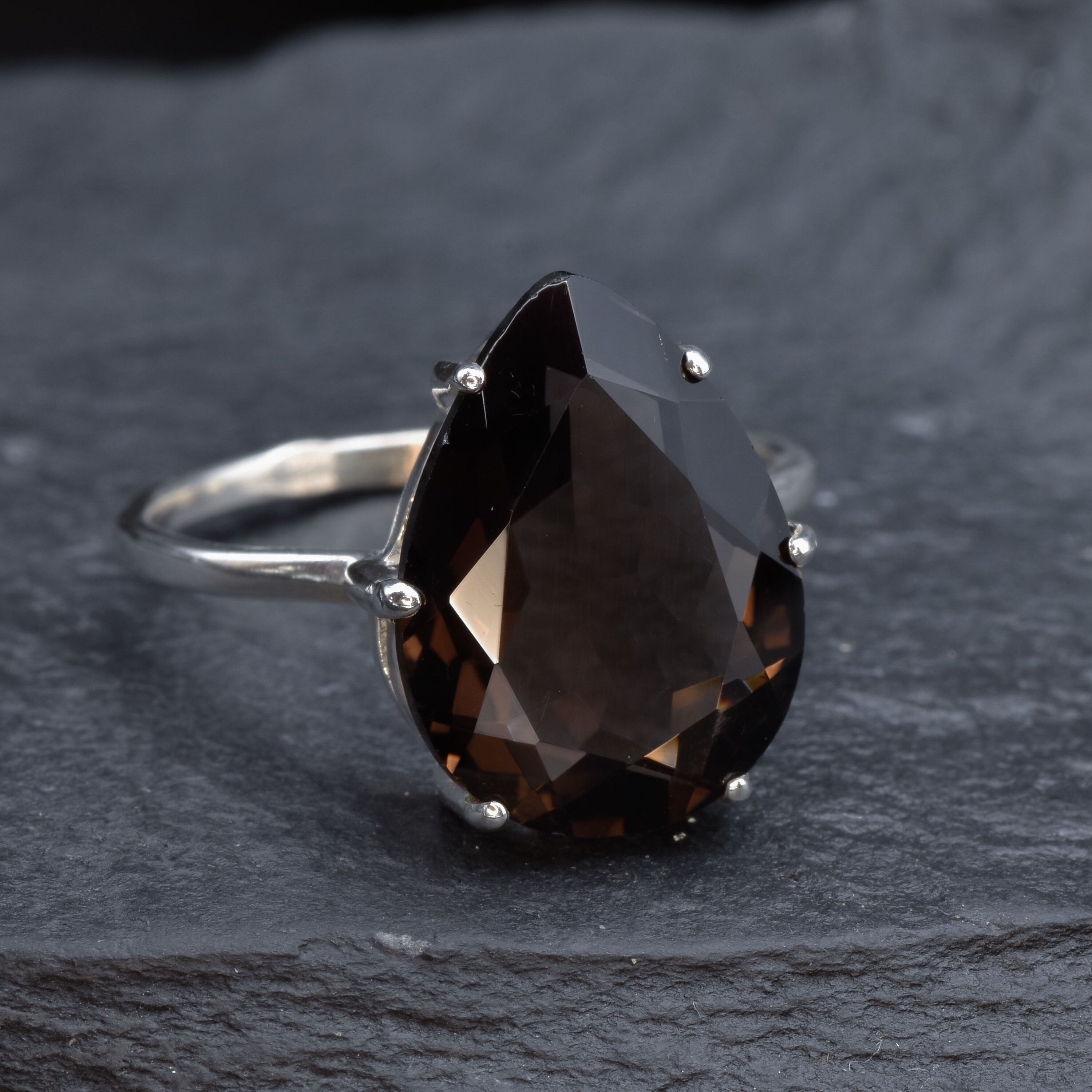 2319-R-nSTT: Sterling Silver 925 Smoky Topaz